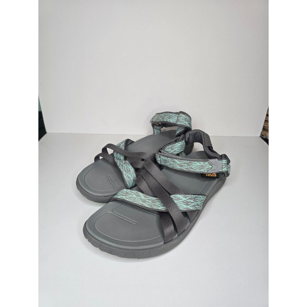 Like New NEVER WORN Teva Sandals Size 8 Grey Mint Green